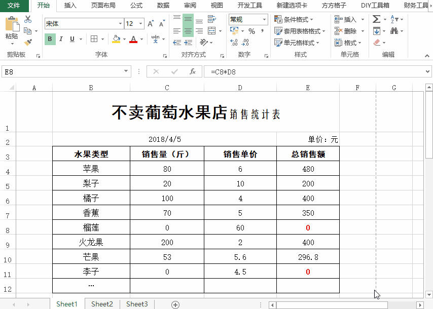 Excel神技巧：设置不显示为零数据