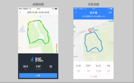 高德地图相比百度地图，谁称得上跑步app