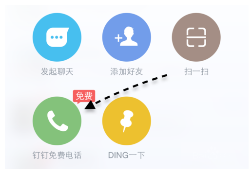 钉钉免费通话功能在哪