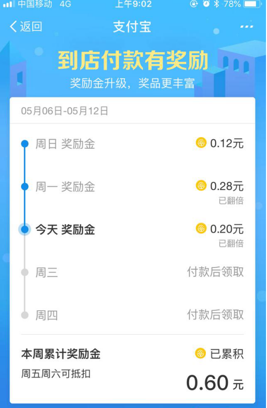 支付宝到店付款有新花样，3种奖励任选！