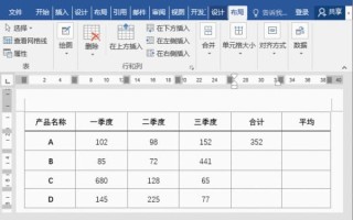 word表格怎么求和